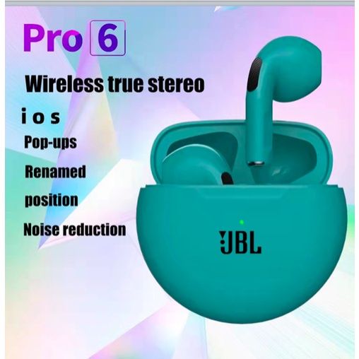 Aloking Earbuds TWS Wireless Air Pro 6 TWS Bluetooth Earphone Wireless Headphone Noise Cancelling HiFi Bass Sport Game Headset Touch Earbuds For iPhone Xiaomi airpods gaming earbuds wireless earpods