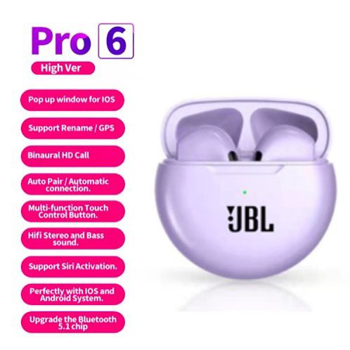 Aloking Earbuds TWS Wireless Air Pro 6 TWS Bluetooth Earphone Wireless Headphone Noise Cancelling HiFi Bass Sport Game Headset Touch Earbuds For iPhone Xiaomi airpods gaming earbuds wireless earpods