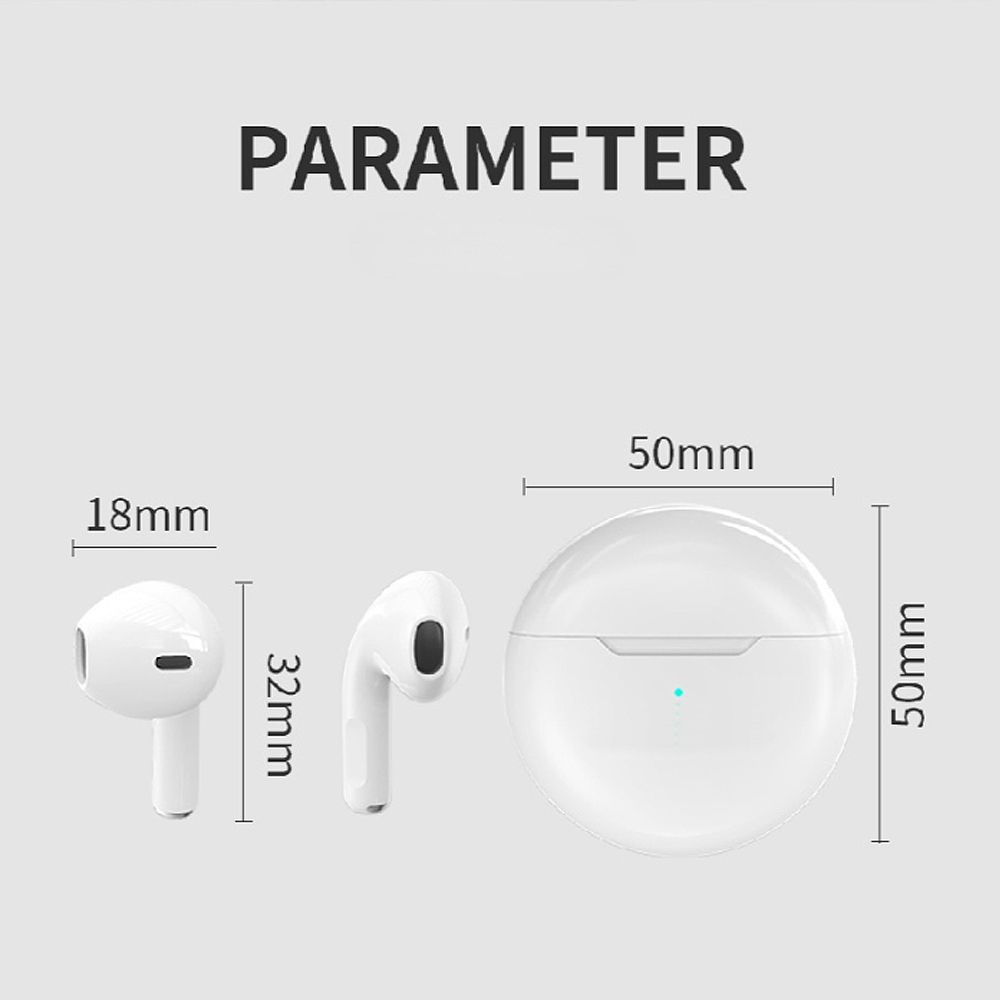 Aloking Pro6 TWS Bluetooth Earbuds Wireless Bluetooth Earphone Touch Control 9d Stereo Headset Build-in MIC earphones bluetooth original Cartoon pattern Cute Wireless Earphone Gaming Earbuds Airpods