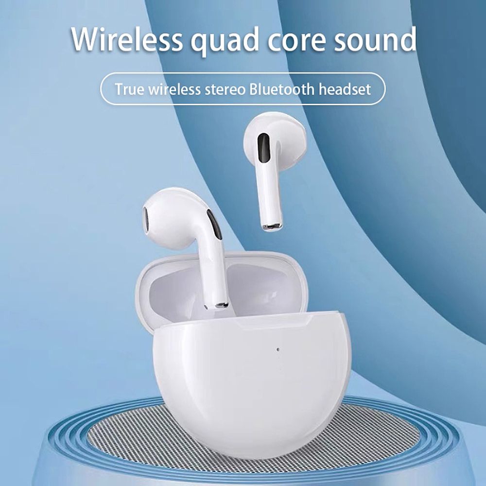 Aloking Pro6 TWS Bluetooth Earbuds Wireless Bluetooth Earphone Touch Control 9d Stereo Headset Build-in MIC earphones bluetooth original Cartoon pattern Cute Wireless Earphone Gaming Earbuds Airpods