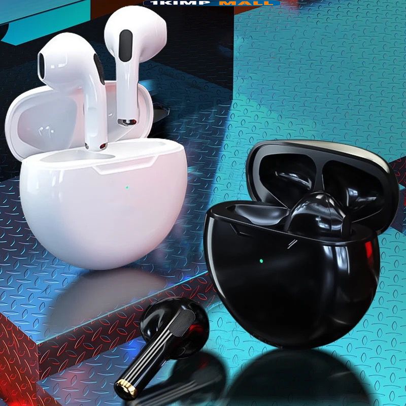 Aloking Pro6 TWS Bluetooth Earbuds Wireless Bluetooth Earphone Touch Control 9d Stereo Headset Build-in MIC earphones bluetooth original Cartoon pattern Cute Wireless Earphone Gaming Earbuds Airpods