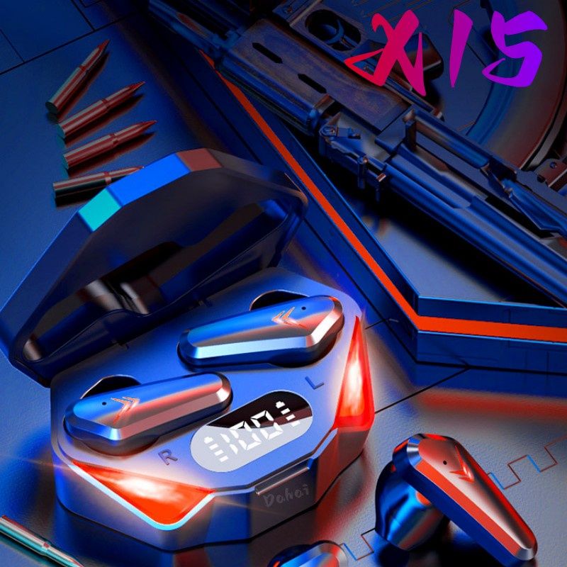 X15 Tws Bluetooth Headphones Waterproof Wireless Hifi Stereo Gaming Headphones With Mic earpods Wireless Earbuds Gaming Headset Noise Cancelling Wireless earphone with Mic In-ear Wireless Headset