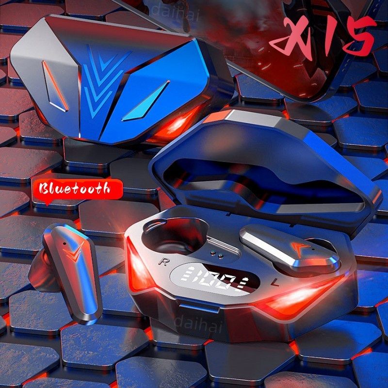 X15 Tws Bluetooth Headphones Waterproof Wireless Hifi Stereo Gaming Headphones With Mic earpods Wireless Earbuds Gaming Headset Noise Cancelling Wireless earphone with Mic In-ear Wireless Headset