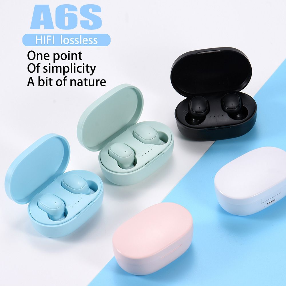 A6S TWS Wireless Earbuds Earphone Bluetooth 5.0 With Mic For iPhone Samsung Xiaomi Macaron color In-ear sports headphones Bluetooth Headset