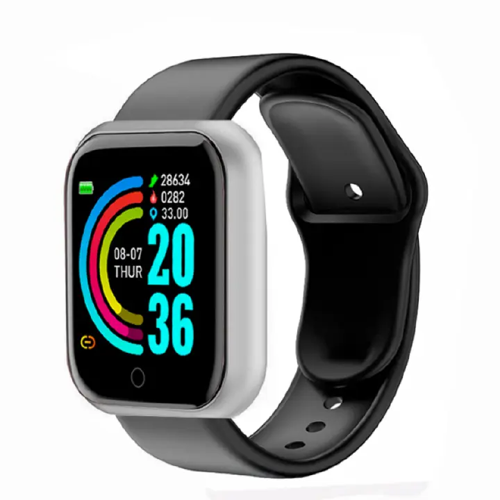 Y68 Smart Watch Blood Pressure Fitness Tracker Waterproof IP67 Heart rate detection step-by-step Bluetooth Sports Smart Watch Relo for kids women Watch Valentine's Day gift for girlfriend boyfriend