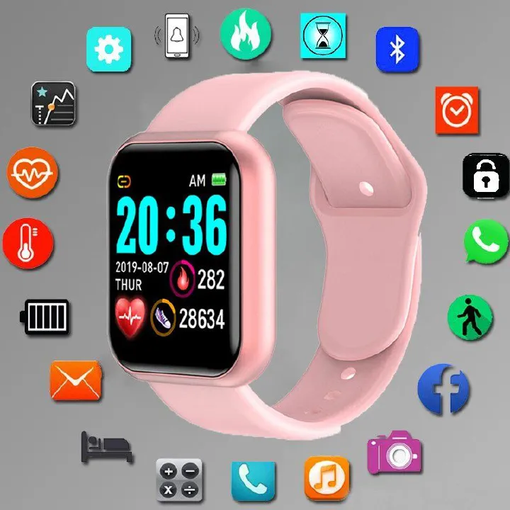 Y68 D20 smart watch Full Touch color screen Smart Bracelet Real-time sleep monitoring Anti-lost silicone smartwatch alarm clock Sports Watch Waterproof Smart watch For Men Woman Kids Girls Boys Watch