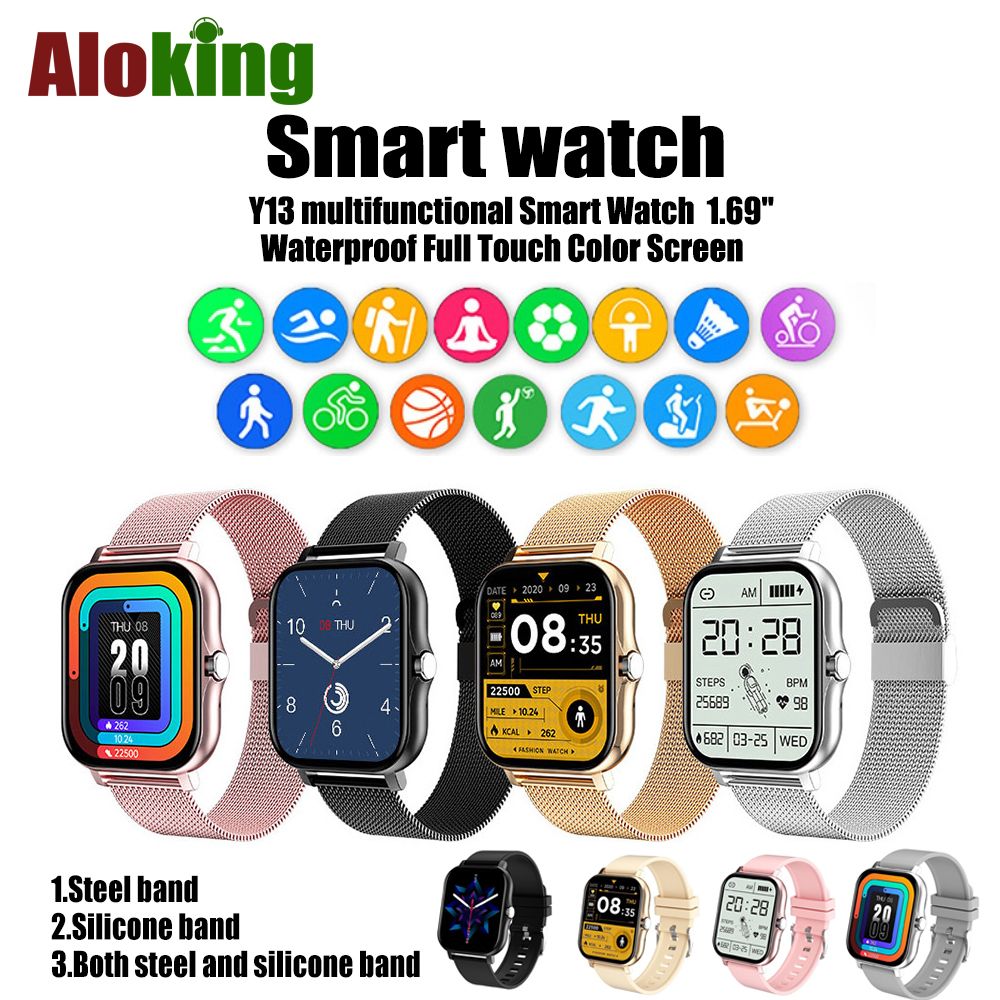 Women Smart Watch Men 1.69" Color Screen Full touch Bluetooth Call Smart Bracelet Life Waterproof Fitness Tracker Ladies Health Bracelets Relogio Gold Smartwatch bangili ya saa nzuri