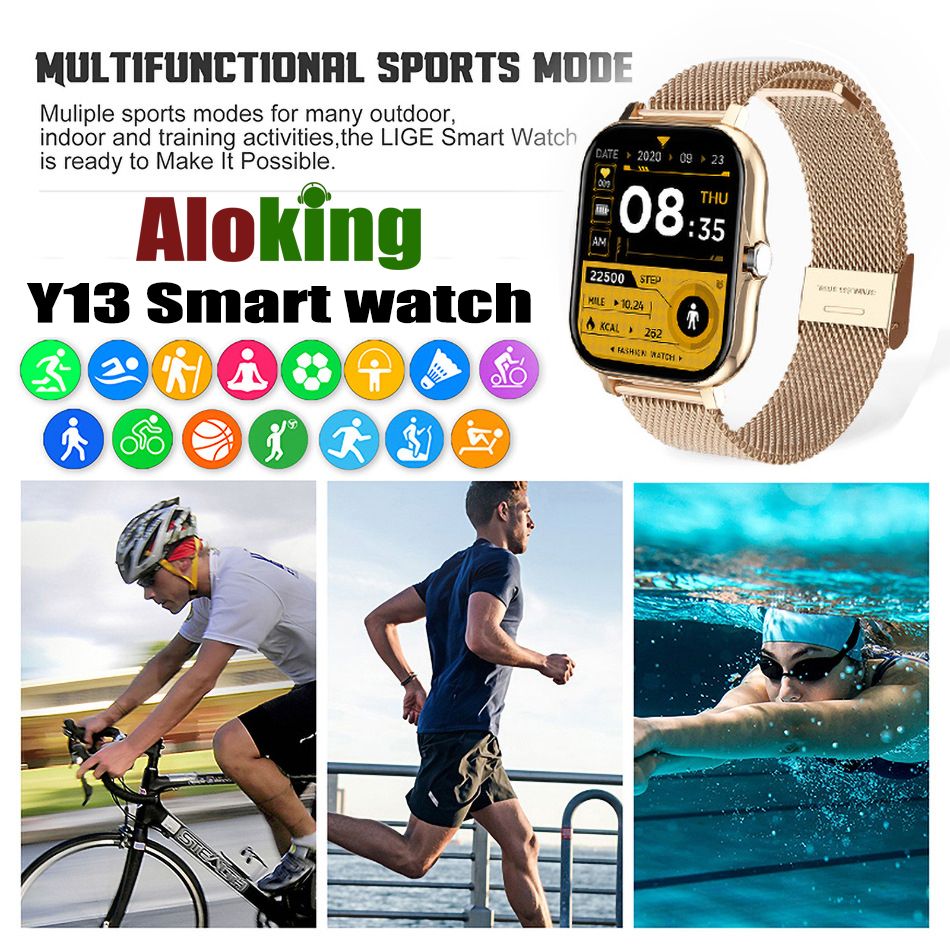 Women Smart Watch Men 1.69" Color Screen Full touch Bluetooth Call Smart Bracelet Life Waterproof Fitness Tracker Ladies Health Bracelets Relogio Gold Smartwatch bangili ya saa nzuri