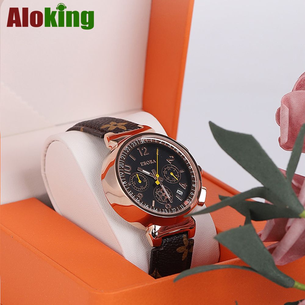 Fashion Woman Watch bracelet luminous analog watch retro luxury leather Waterproof round watch quartz watch rose gold Quartz Wristwatch / Saa ya zamani ya kahawia ya quartz