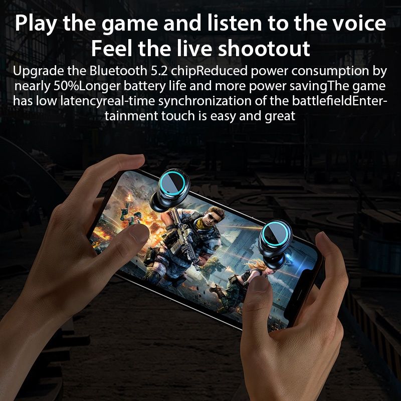 earphone+portable charging bank TWS M25 Wireless Bluetooth Earbuds Earphone Headphone 9D Stereo Sports Gaming LED Light Mic Wireless True wireless stereo earphone Game serials earpods Game Headset