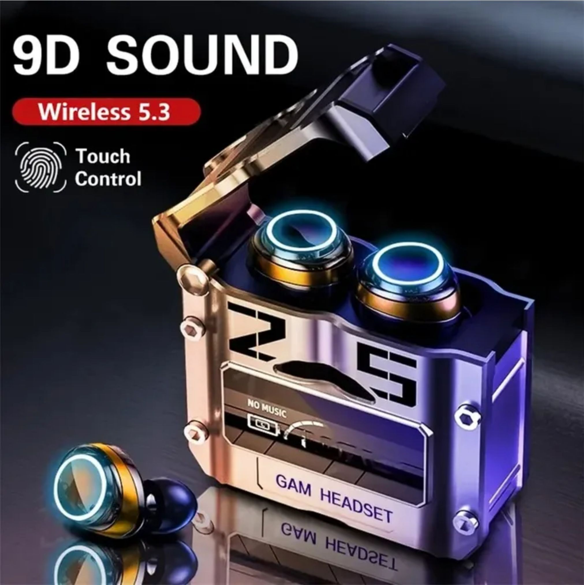 earphone+portable charging bank TWS M25 Wireless Bluetooth Earbuds Earphone Headphone 9D Stereo Sports Gaming LED Light Mic Wireless True wireless stereo earphone Game serials earpods Game Headset