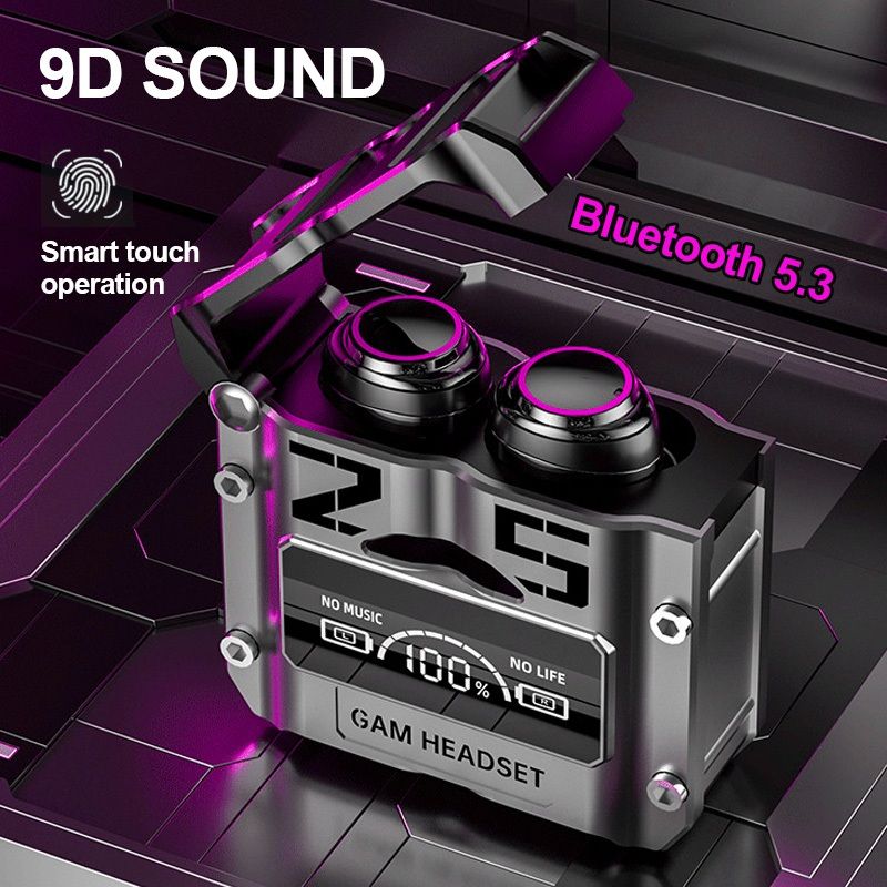 earphone+portable charging bank TWS M25 Wireless Bluetooth Earbuds Earphone Headphone 9D Stereo Sports Gaming LED Light Mic Wireless True wireless stereo earphone Game serials earpods Game Headset