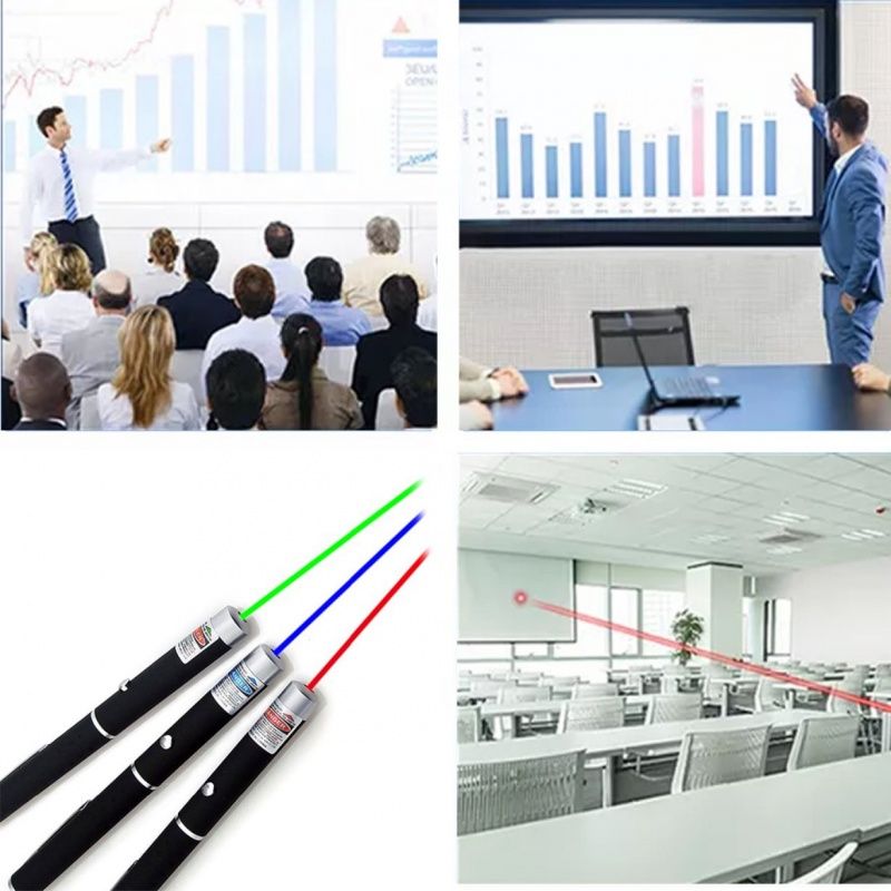 3 Pcs Set pointer pen Presenter Battery powered Laser Pointer for Mac Win Projector Powerpoint Presenter Presentation Pen PPT Speech teaching office supplies