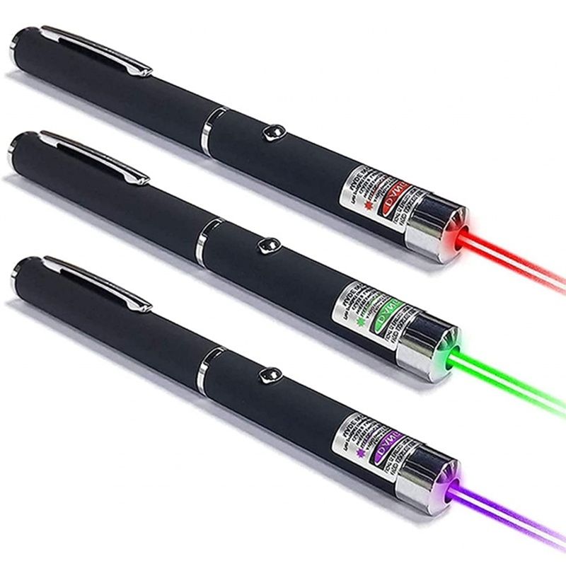 3Pcs Set pointer pen 5MW 650nm Strong Visible Light Beam Laser point Presenter Battery powered Laser Pointer for Mac Win Projector Powerpoint Presenter Presentation Pen PPT Speech teaching supplies