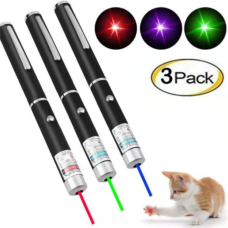 3Pcs Set pointer pen 5MW 650nm Strong Visible Light Beam Laser point Presenter Battery powered Laser Pointer for Mac Win Projector Powerpoint Presenter Presentation Pen PPT Speech teaching supplies