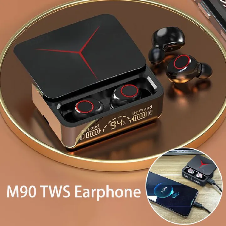 Bluetooth Earphones Wireless Earbuds LED Display Touch Control Headset earphone in-ear 9D Bass HIFI M90 PRO TWS 5.2 Bluetooth Headphone earpods earbuds