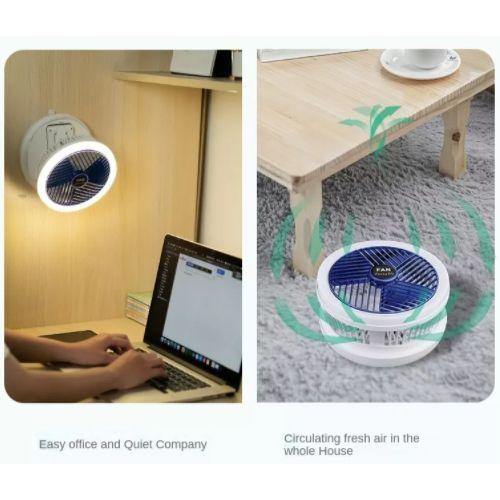 4 in 1 Rechargeable Fan with night lamp Rotation Adjustment Quiet 4 Speeds Wind Cooling Fan Portable Desktop 1500mAh telescopic folding fan Table Handheld Folding Fan Desk Rechargeable Fan