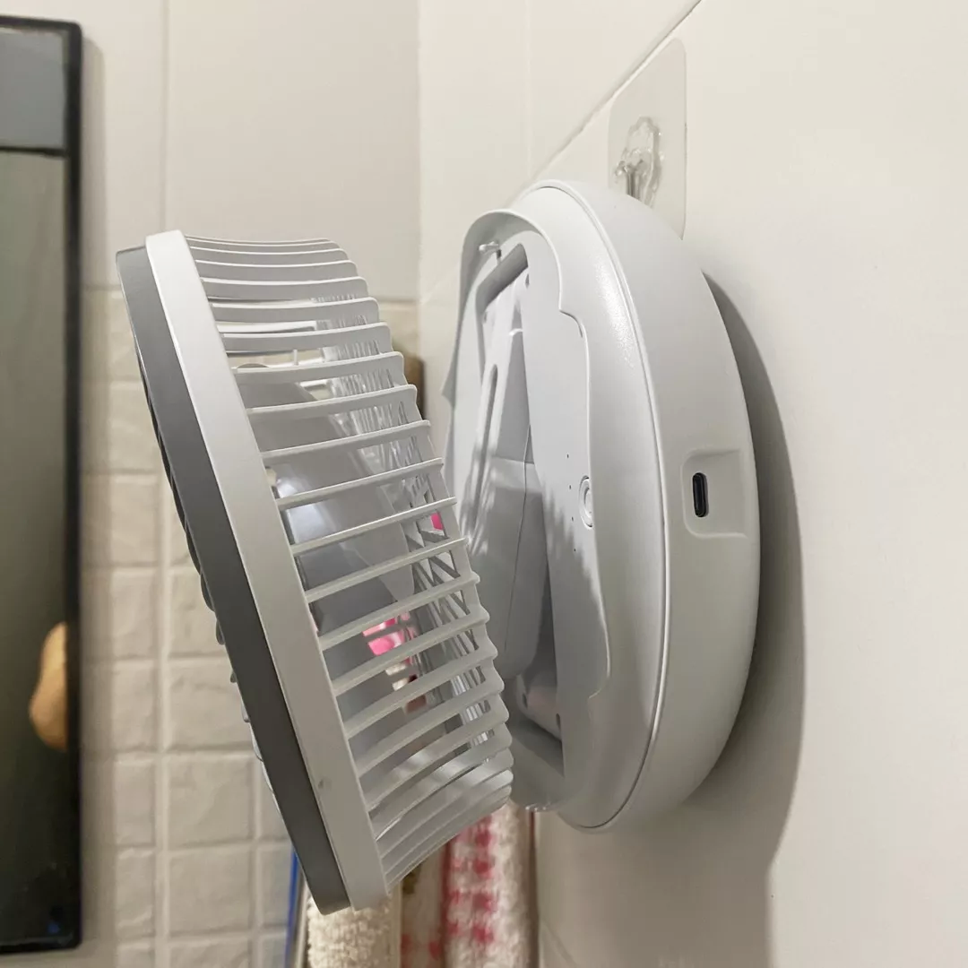 4 in 1 Rechargeable Fan with night lamp Rotation Adjustment Quiet 4 Speeds Wind Cooling Fan Portable Desktop 1500mAh telescopic folding fan Table Handheld Folding Fan Desk Rechargeable Fan