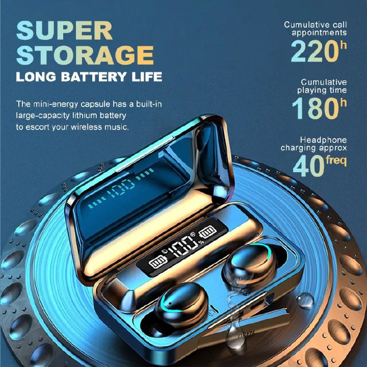 TWS Earphone Bluetooth 5.0 Wireless Headphone Hearing Aid Waterproof Earbuds Headset Handfree With Mic 2200mAh Charging Box 9D HIFI Sound noise Reduction sports headset gaming Earpods