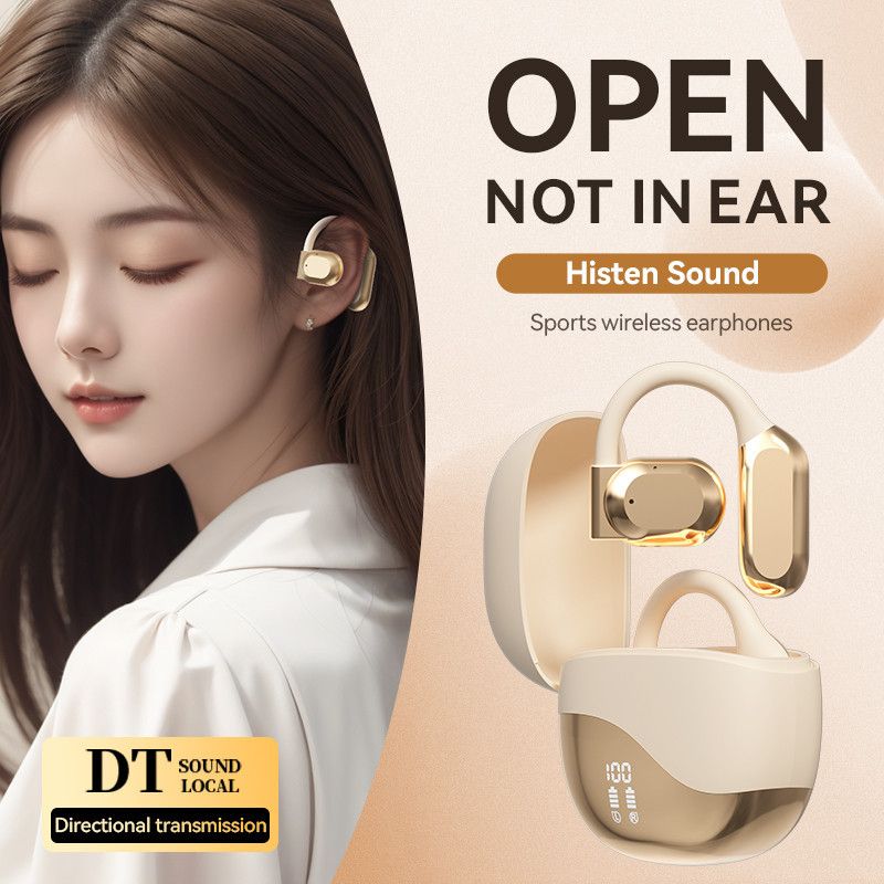 Clip-on-ear 5.3 Bluetooth Earphone With Mic LED Display Touch Control 9D HiFi Stereo ASC Noise Canceling Bluetooth Earbuds TWS Wireless Music earpods Wireless Earbuds Headset for IOS iPhone Android