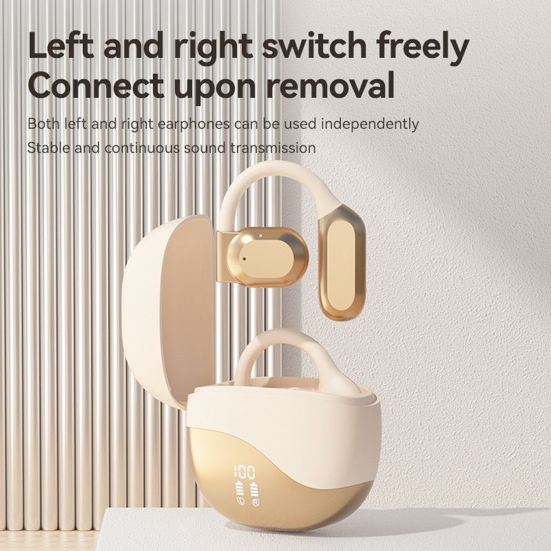 Clip-on-ear 5.3 Bluetooth Earphone With Mic LED Display Touch Control 9D HiFi Stereo ASC Noise Canceling Bluetooth Earbuds TWS Wireless Music earpods Wireless Earbuds Headset for IOS iPhone Android