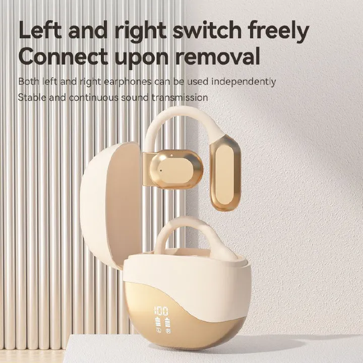 Clip-on-ear 5.3 Bluetooth Earphone With Mic LED Display Touch Control 9D HiFi Stereo ASC Noise Canceling Bluetooth Earbuds TWS Wireless Music earpods Wireless Earbuds Headset for IOS iPhone Android