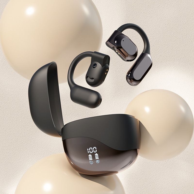 Clip-on-ear 5.3 Bluetooth Earphone With Mic LED Display Touch Control 9D HiFi Stereo ASC Noise Canceling Bluetooth Earbuds TWS Wireless Music earpods Wireless Earbuds Headset for IOS iPhone Android