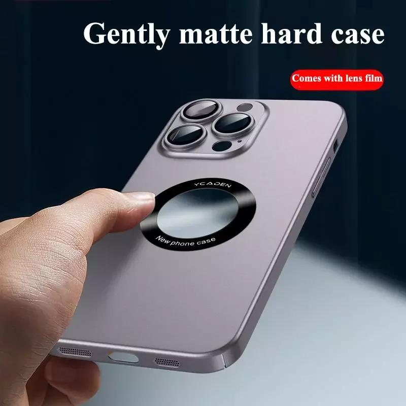 Applicable Apple iPhone14 pro max mobile phone case simple iPhone 13 all-inclusive lens film 12 pro max ultra-thin frosted hard Plastic iPhone cases anti-fall anti-fingerprint iPhone13promax