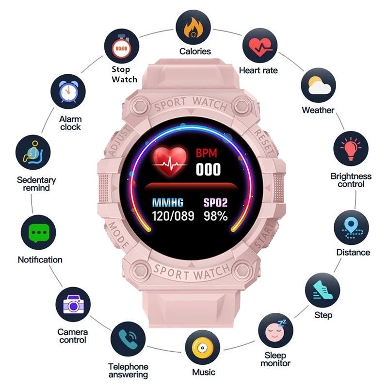 Sport Watch Full Touch Smartwatch FD68S Bluetooth Smart Watches for man woman kids girls boys Waterproof Sport Heart Rate Blood Pressure Monitor sleeping monitoring Fitness Tracker Watch