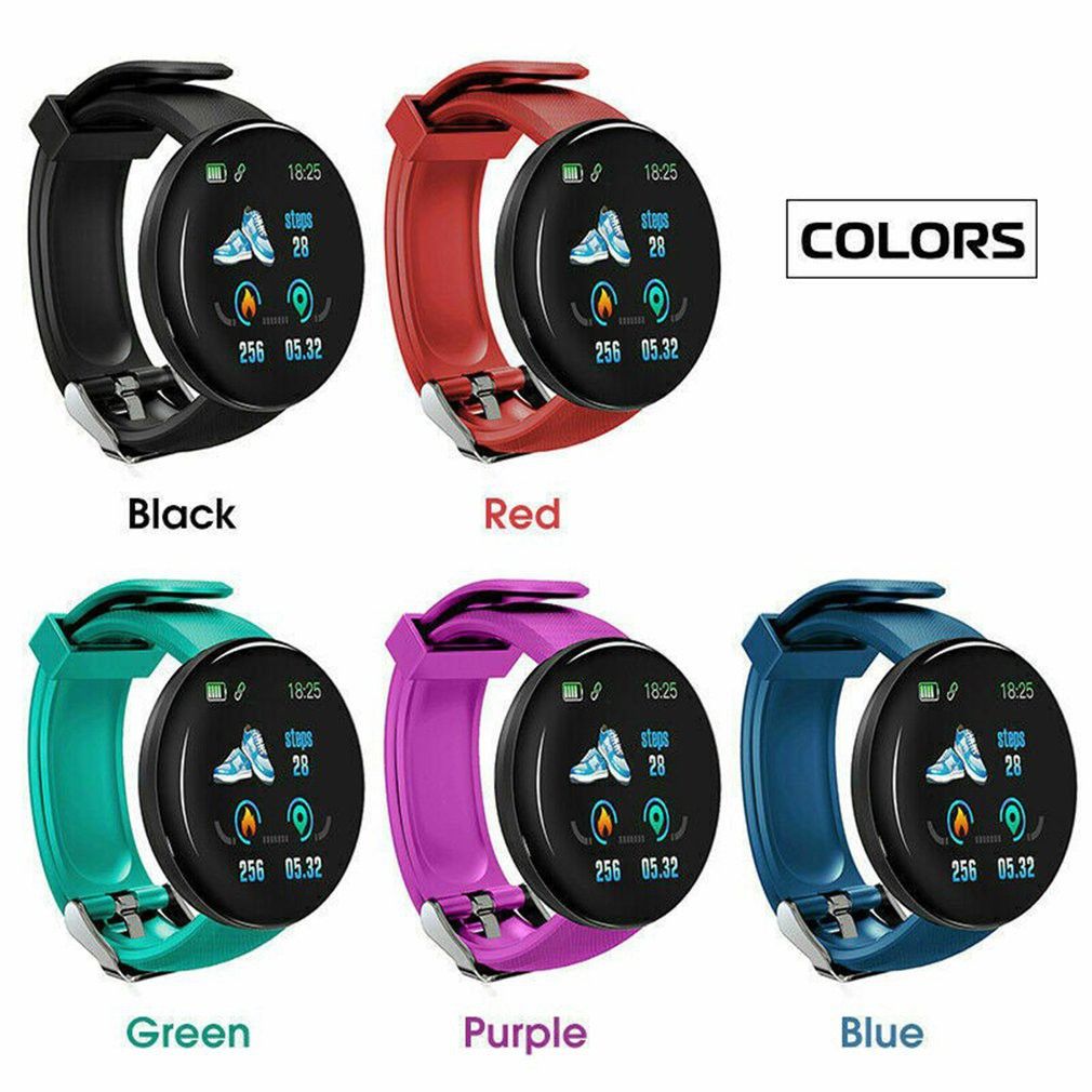 D18 Smart watch men's women's heart rate monitor round sports watch fitness digital watches for men band bracelet Bluetooth connected smart call watch Bluetooth inaita saa mahiri