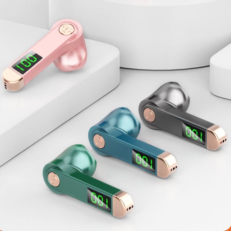 Single Earbud in-Ear Wireless Bluetooth Earphone H01 Bluetooth headset business driving large capacity and battery display single-ear sports wireless headset Noise-canceling wireless gaming headphones