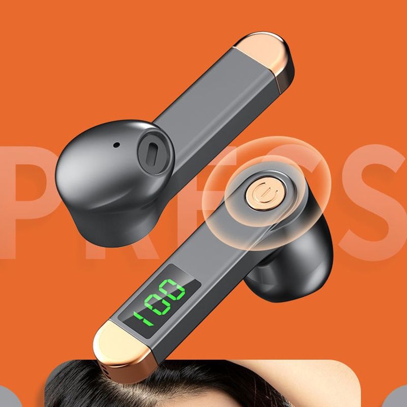 Single Earbud in-Ear Wireless Bluetooth Earphone H01 Bluetooth headset business driving large capacity and battery display single-ear sports wireless headset Noise-canceling wireless gaming headphones