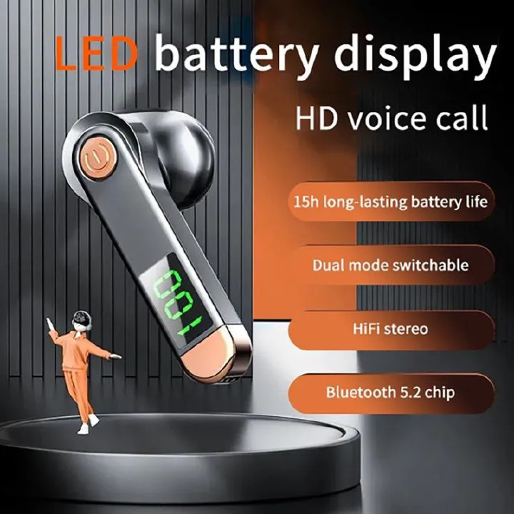 Single Earbud in-Ear Wireless Bluetooth Earphone H01 Bluetooth headset business driving large capacity and battery display single-ear sports wireless headset Noise-canceling wireless gaming headphones