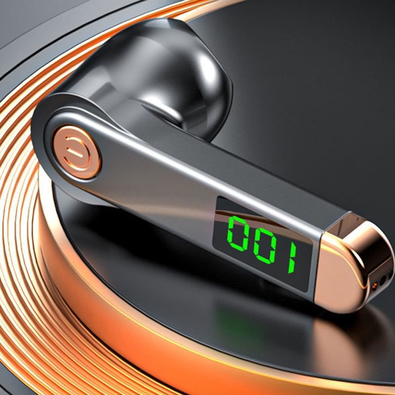 Single Earbud in-Ear Wireless Bluetooth Earphone H01 Bluetooth headset business driving large capacity and battery display single-ear sports wireless headset Noise-canceling wireless gaming headphones