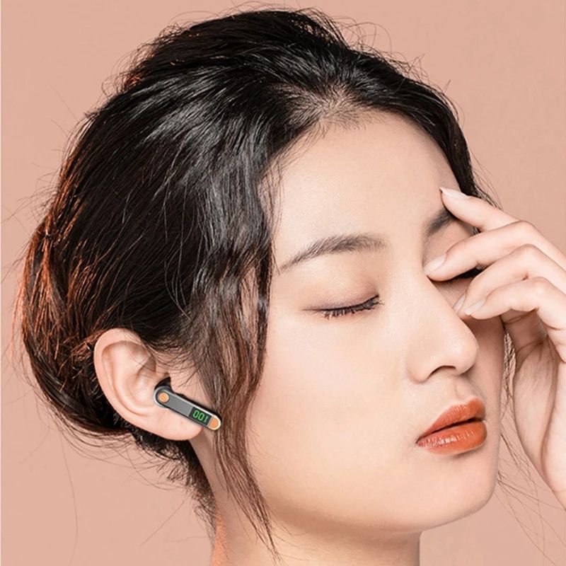 Single Earbud in-Ear Wireless Bluetooth Earphone H01 Bluetooth headset business driving large capacity and battery display single-ear sports wireless headset Noise-canceling wireless gaming headphones