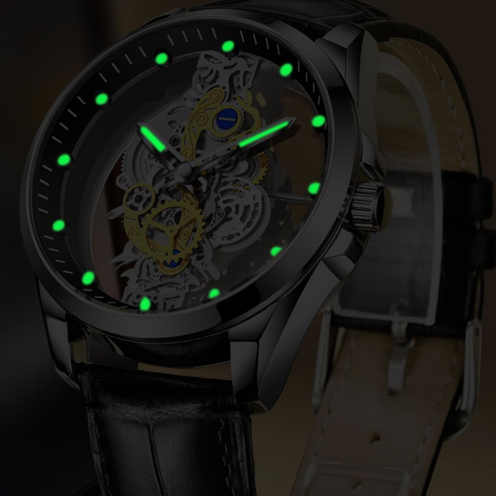 men watch Business Casual hollow automatic mechanical watch luminous waterproof quartz watch Double Sided automatic mechanical movement Quartz Watch Gifts Ladies Watch Analog Unisex Watch Couple Watch