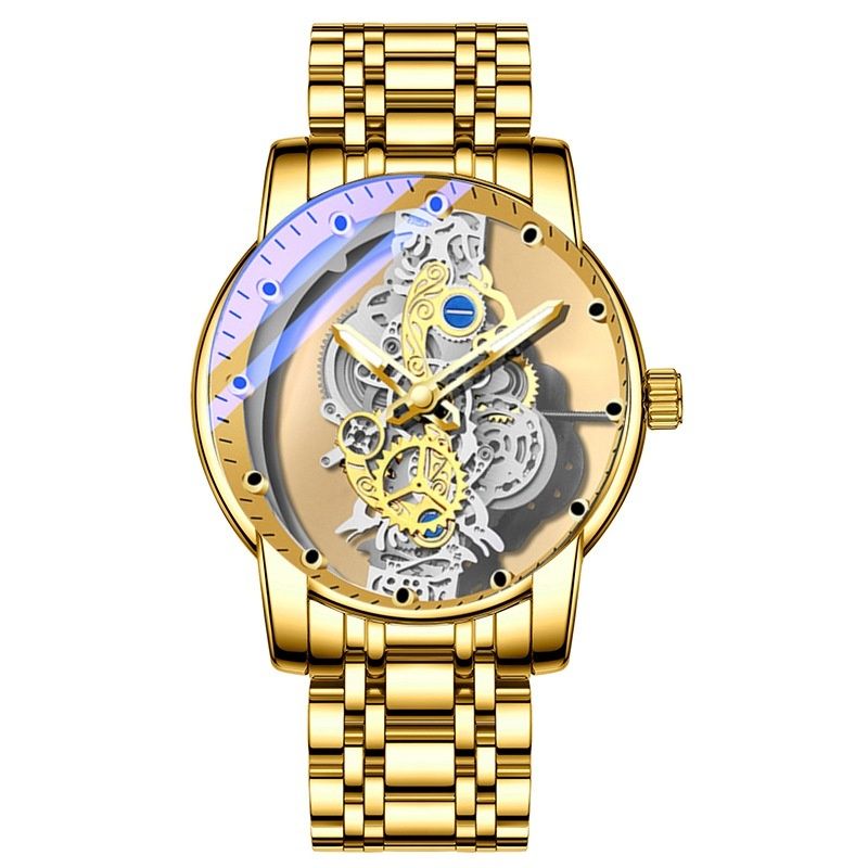 men watch Business Casual hollow automatic mechanical watch luminous waterproof quartz watch Double Sided automatic mechanical movement Quartz Watch Gifts Ladies Watch Analog Unisex Watch Couple Watch
