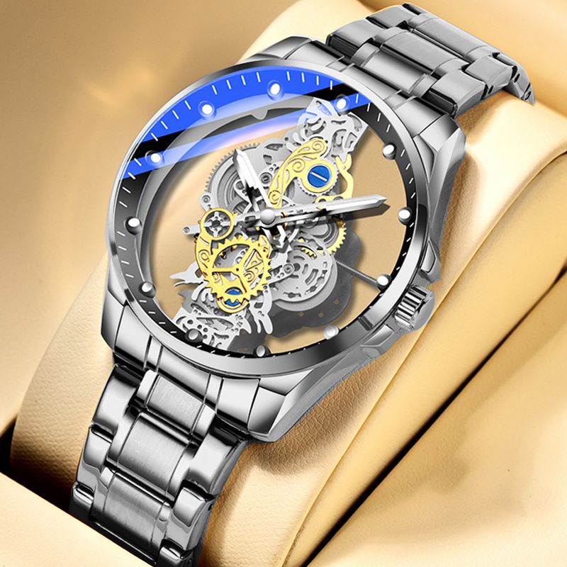 men watch Business Casual hollow automatic mechanical watch luminous waterproof quartz watch Double Sided automatic mechanical movement Quartz Watch Gifts Ladies Watch Analog Unisex Watch Couple Watch