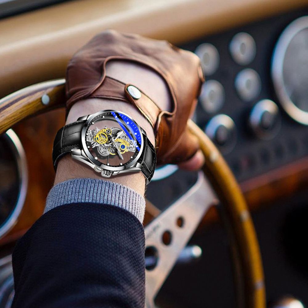 men watch Business Casual hollow automatic mechanical watch luminous waterproof quartz watch Double Sided automatic mechanical movement Quartz Watch Gifts Ladies Watch Analog Unisex Watch Couple Watch
