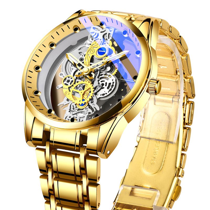 men watch Business Casual hollow automatic mechanical watch luminous waterproof quartz watch Double Sided automatic mechanical movement Quartz Watch Gifts Ladies Watch Analog Unisex Watch Couple Watch