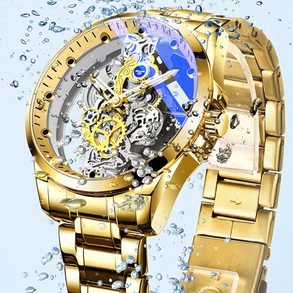 men watch Business Casual hollow automatic mechanical watch luminous waterproof quartz watch Double Sided automatic mechanical movement Quartz Watch Gifts Ladies Watch Analog Unisex Watch Couple Watch