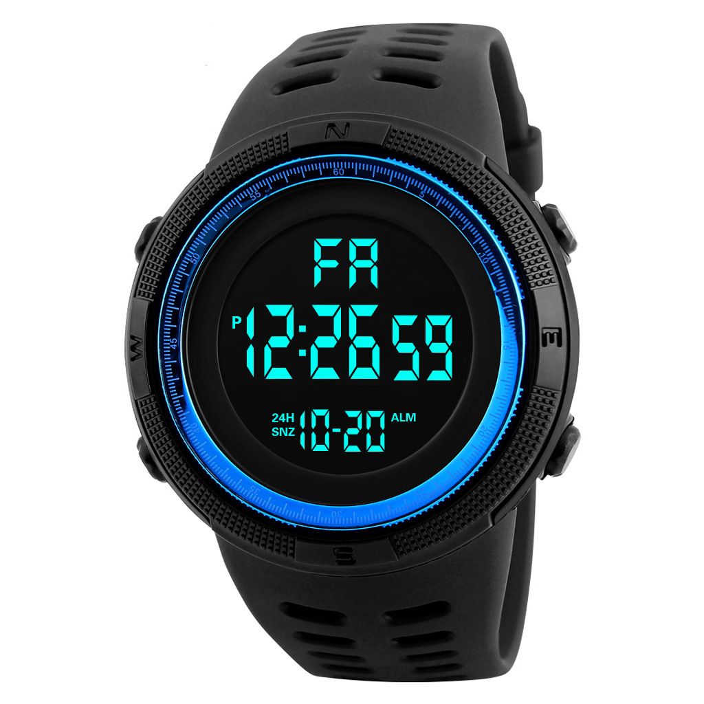 Calendar Watch luminous LED Digital Display Watch Outdoor Sports Mountaineering Compass Waterproof Watch Stopwatch Alarm Clock Reminder Men Watch Fashion Watch For Woman