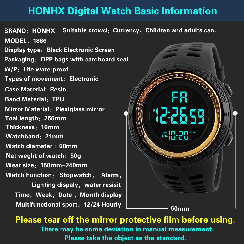 Calendar Watch luminous LED Digital Display Watch Outdoor Sports Mountaineering Compass Waterproof Watch Stopwatch Alarm Clock Reminder Men Watch Fashion Watch For Woman