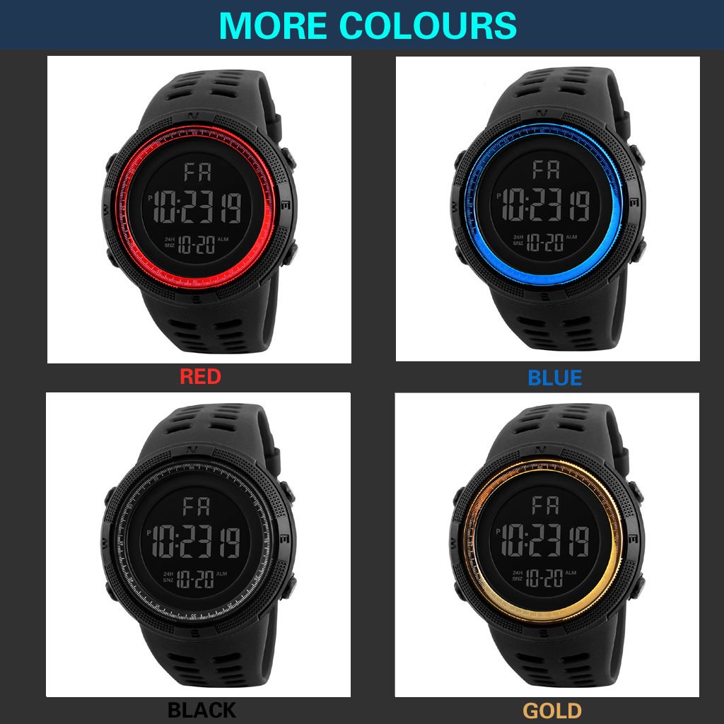 Calendar Watch luminous LED Digital Display Watch Outdoor Sports Mountaineering Compass Waterproof Watch Stopwatch Alarm Clock Reminder Men Watch Fashion Watch For Woman