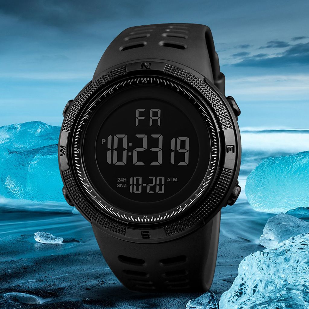 Calendar Watch luminous LED Digital Display Watch Outdoor Sports Mountaineering Compass Waterproof Watch Stopwatch Alarm Clock Reminder Men Watch Fashion Watch For Woman