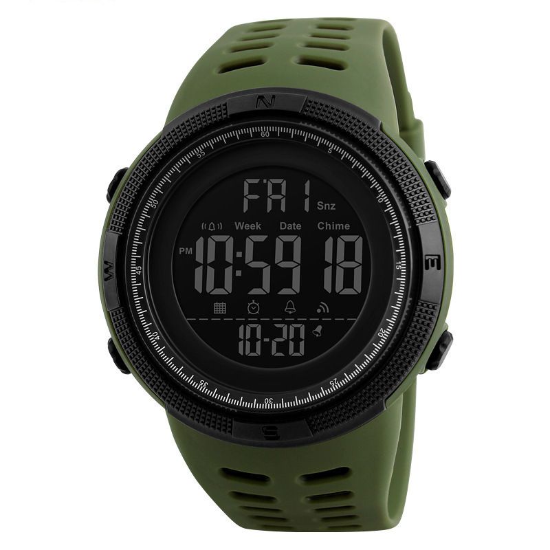Calendar Watch luminous LED Digital Display Watch Outdoor Sports Mountaineering Compass Waterproof Watch Stopwatch Alarm Clock Reminder Men Watch Fashion Watch For Woman