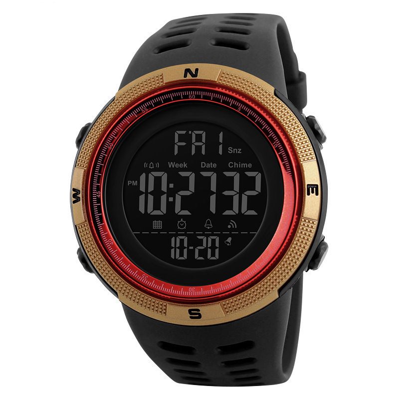 Calendar Watch luminous LED Digital Display Watch Outdoor Sports Mountaineering Compass Waterproof Watch Stopwatch Alarm Clock Reminder Men Watch Fashion Watch For Woman
