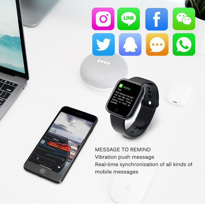 Man Smart Watch Waterproof Bluetooth Sport Fitness Tracker Wristband for Men Women Pedometer heart rate Monitor Smart Band Bracelet IP67 Waterproof Smart Watch LED Display Wrist Watch for Woman
