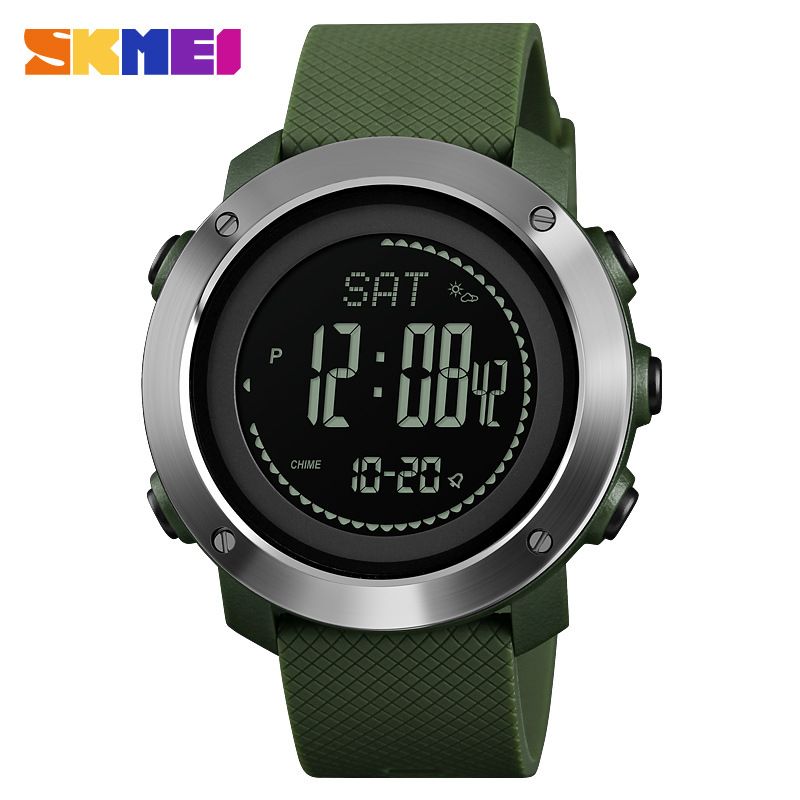 SKMEI Man Watch Outdoor sports Watch women watch altitude barometric compass pedometer stopwatch alarm compass 50M Waterproof electronic watch mountaineer Wrist Watch for Woman Fashion Digital Watch