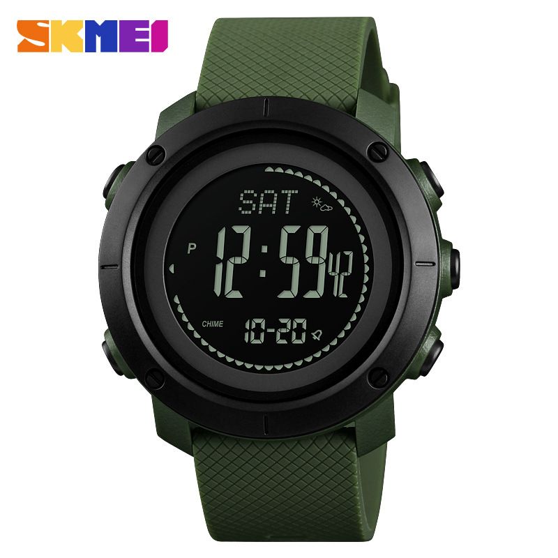 SKMEI Man Watch Outdoor sports Watch women watch altitude barometric compass pedometer stopwatch alarm compass 50M Waterproof electronic watch mountaineer Wrist Watch for Woman Fashion Digital Watch